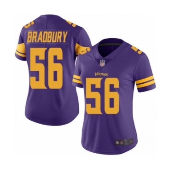 Women's Minnesota Vikings #56 Garrett Bradbury Limited Purple Rush Vapor Untouchable Football Jersey - Ujersey