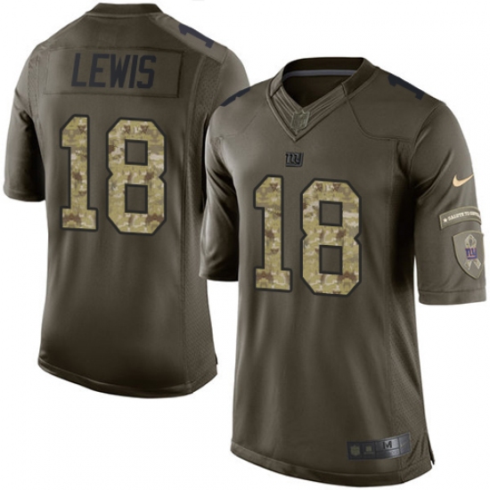 Men's Nike New York Giants #18 Roger Lewis Elite Green Salute to Service NFL Jersey - Ujersey