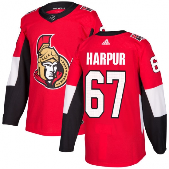 Men's Adidas Ottawa Senators #67 Ben Harpur Authentic Red Home NHL Jersey - Ujersey