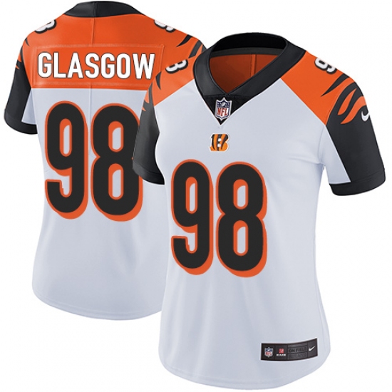 Women's Nike Cincinnati Bengals #98 Ryan Glasgow White Vapor Untouchable Limited Player NFL Jersey - Ujersey