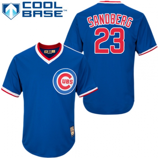 Men's Majestic Chicago Cubs #23 Ryne Sandberg Authentic Royal Blue Cooperstown MLB Jersey - Ujersey