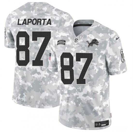 Men's Detroit Lions #87 Sam LaPorta 2024 F.U.S.E Arctic Camo Salute To Service Limited Stitched Football Jersey - Ujersey