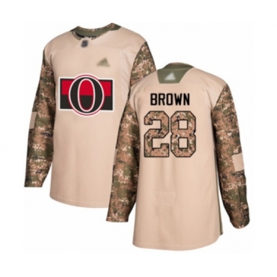 Youth Ottawa Senators #28 Connor Brown Authentic Camo Veterans Day Practice Hockey Jersey - Ujersey