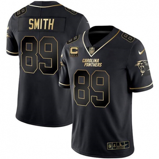 Men's Carolina Panthers #89 Steve Smith Black Gold With 4-Star C Vapor Limited Stitched Football Jersey - Ujersey