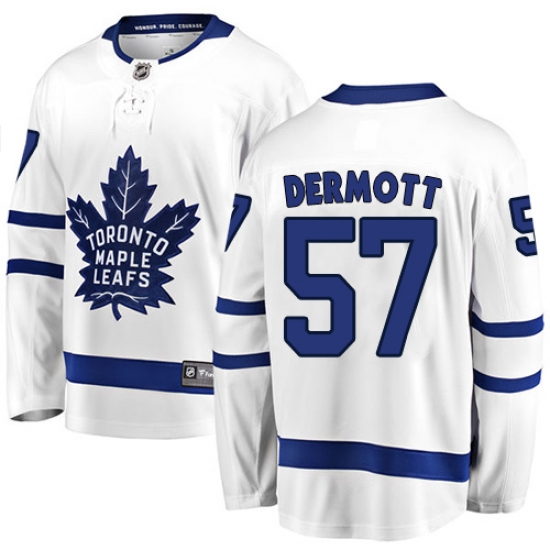 Men's Toronto Maple Leafs #57 Travis Dermott Fanatics Branded White Away Breakaway NHL Jersey - Ujersey