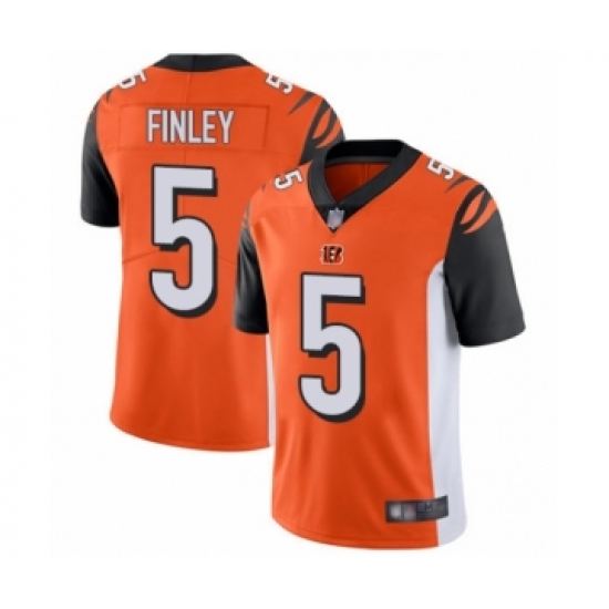 Men's Cincinnati Bengals #5 Ryan Finley Orange Alternate Vapor Untouchable Limited Player Football Jersey - Ujersey