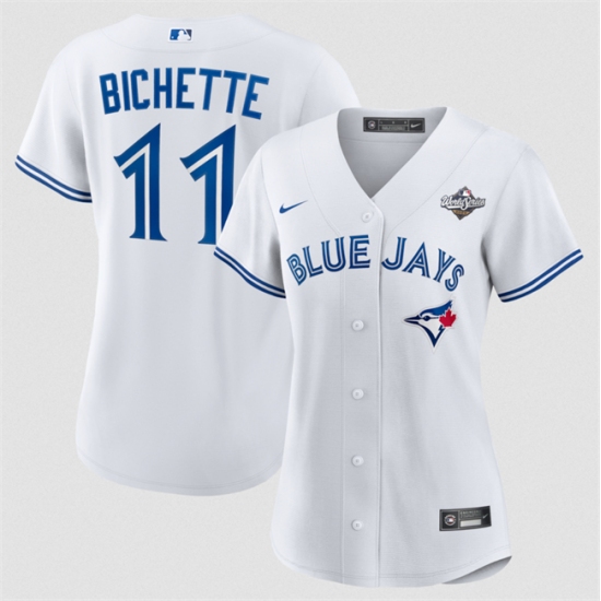 Women's Toronto Blue Jays #11 Bo Bichette White 2025 World Series Home Cool Base Stitched Baseball Jersey(Run Small) - Ujersey