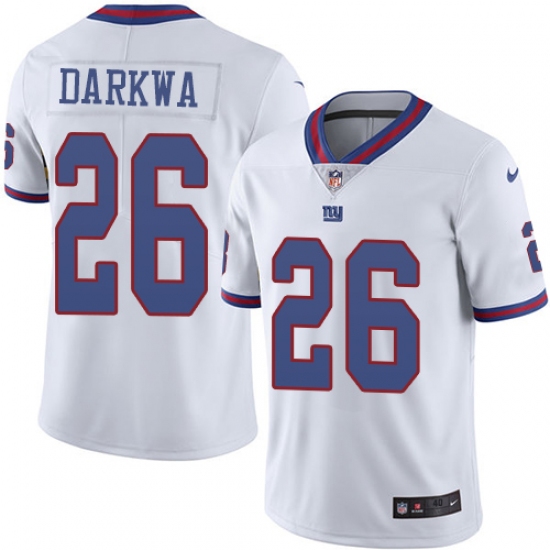 Men's Nike New York Giants #26 Orleans Darkwa Elite White Rush Vapor Untouchable NFL Jersey - Ujersey