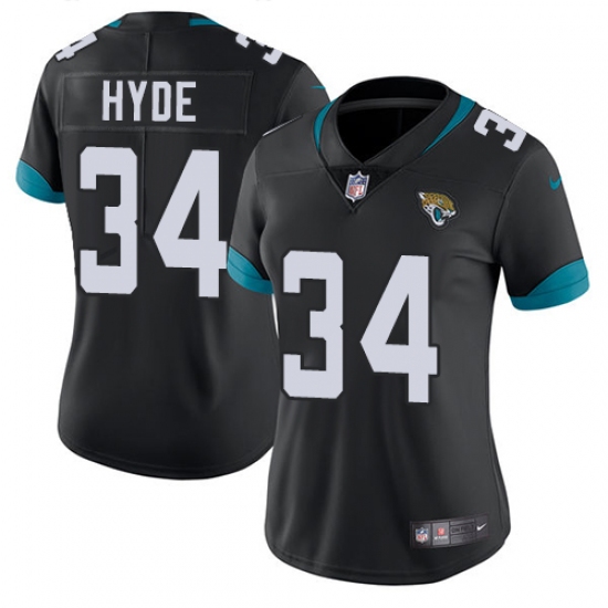 Women's Nike Jacksonville Jaguars #34 Carlos Hyde Black Team Color Vapor Untouchable Limited Player NFL Jersey - Ujersey