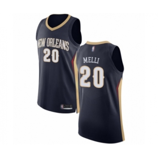 Men's New Orleans Pelicans #20 Nicolo Melli Authentic Navy Blue Basketball Jersey - Icon Edition - Ujersey