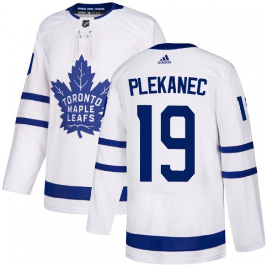 Youth Adidas Toronto Maple Leafs #19 Tomas Plekanec Authentic White Away NHL Jersey - Ujersey