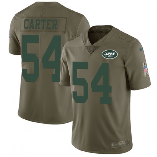 Men's Nike New York Jets #54 Bruce Carter Limited Olive 2017 Salute to Service NFL Jersey - Ujersey