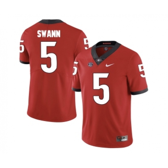 Georgia Bulldogs 5 Damian Swann Red College Football Jersey - Ujersey