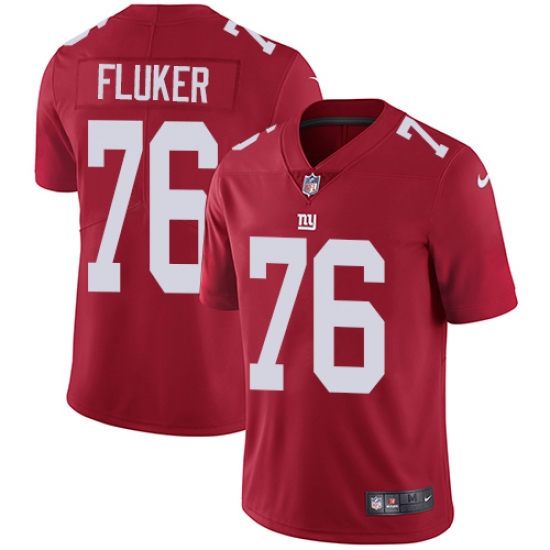 Men's Nike New York Giants #76 D.J. Fluker Red Alternate Vapor Untouchable Limited Player NFL Jersey - Ujersey