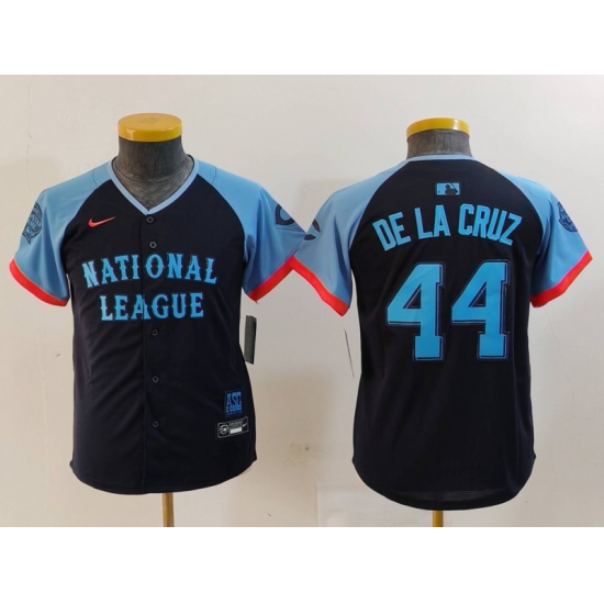 Youth Cincinnati Reds #44 Elly De La Cruz Navy 2024 All Star Limited Stitched Jersey - Ujersey