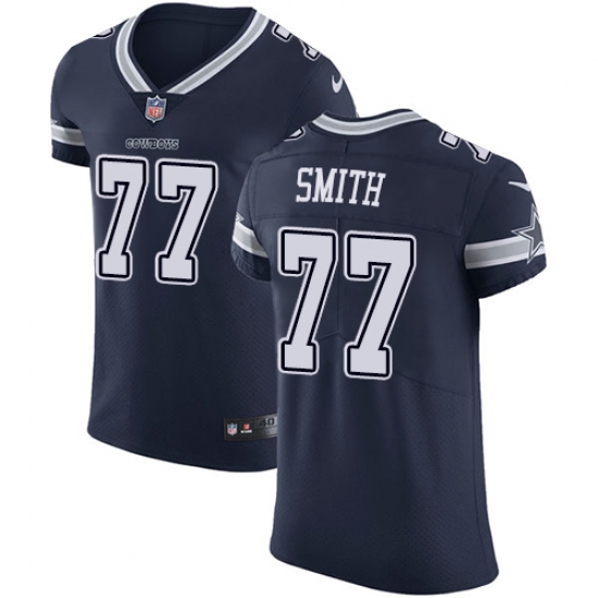 Men's Nike Dallas Cowboys #77 Tyron Smith Navy Blue Team Color Vapor Untouchable Elite Player NFL Jersey - Ujersey