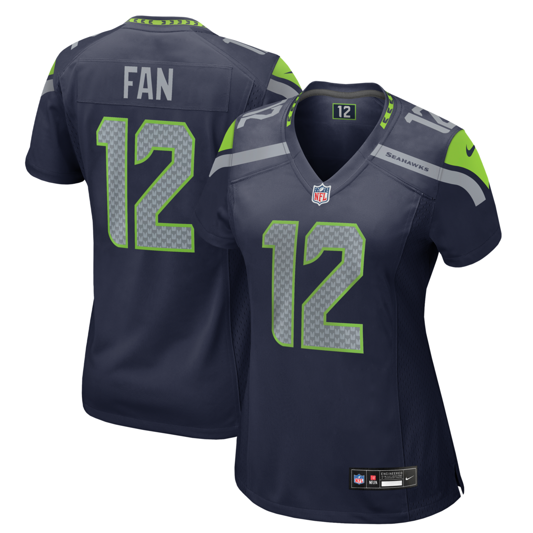 Women's Seattle Seahawks 12s Nike College Navy Team Game Jersey - Ujersey