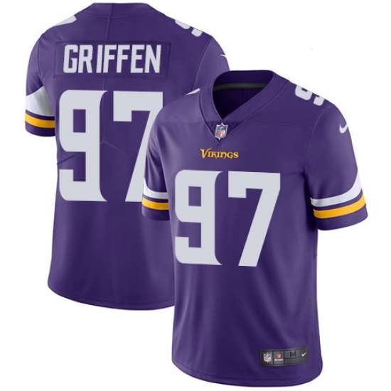 Men's Nike Minnesota Vikings #97 Everson Griffen Purple Team Color Vapor Untouchable Limited Player NFL Jersey - Ujersey