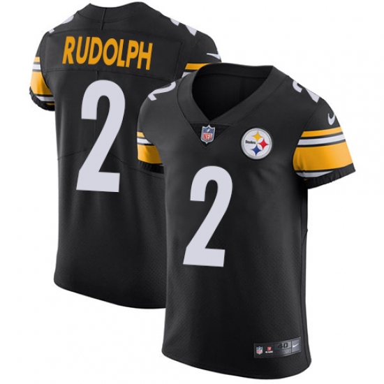 Men's Nike Pittsburgh Steelers #2 Mason Rudolph Black Team Color Vapor Untouchable Elite Player NFL Jersey - Ujersey