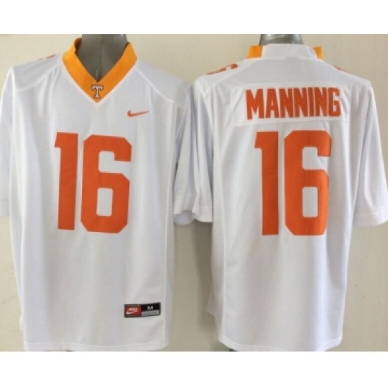 Tennessee Volunteers 16 Manning White Jersey - Ujersey