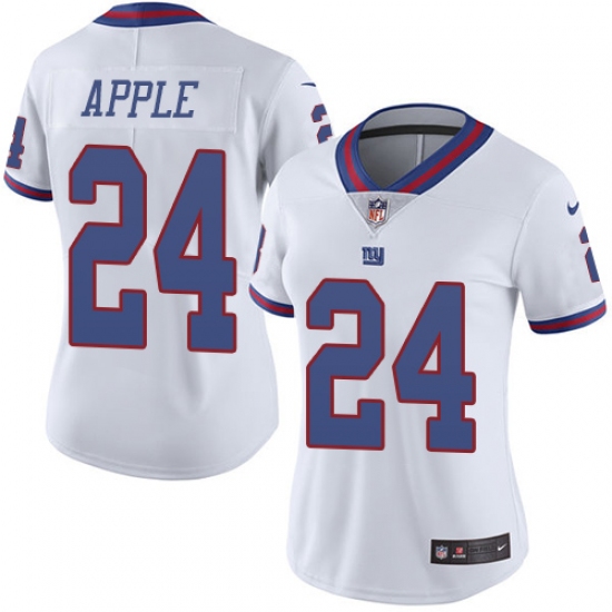 Women's Nike New York Giants #24 Eli Apple Limited White Rush Vapor Untouchable NFL Jersey - Ujersey