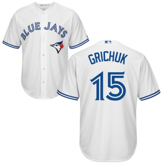 Youth Majestic Toronto Blue Jays #15 Randal Grichuk Authentic White Home MLB Jersey - Ujersey