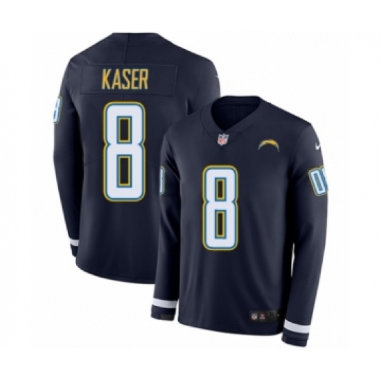 Youth Nike Los Angeles Chargers #8 Drew Kaser Limited Navy Blue Therma Long Sleeve NFL Jersey - Ujersey