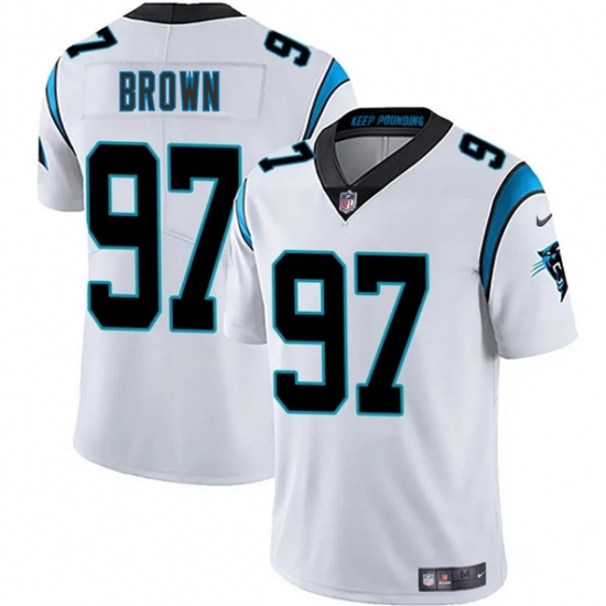 Men's Carolina Panthers #97 Bobby Brown White 2025 Vapor Limited Football Stitched Jersey - Ujersey