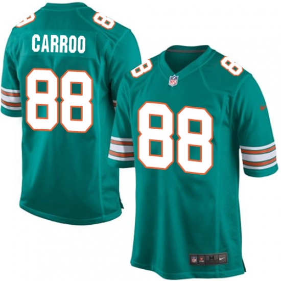 Men's Nike Miami Dolphins #88 Leonte Carroo Game Aqua Green Alternate NFL Jersey - Ujersey