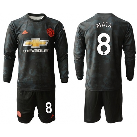 Manchester United #8 Mata Third Long Sleeves Soccer Club Jersey