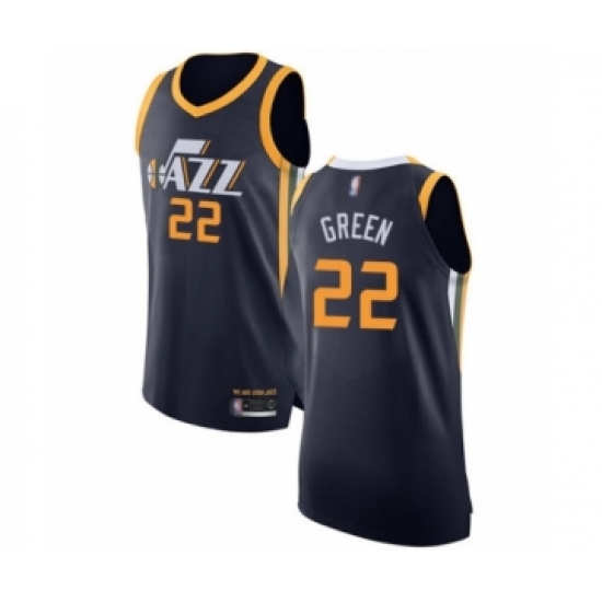 Men's Utah Jazz #22 Jeff Green Authentic Navy Blue Basketball Jersey - Icon Edition - Ujersey