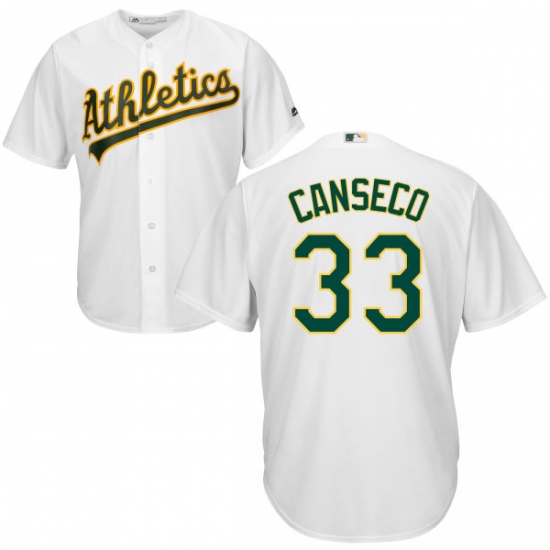Men's Majestic Oakland Athletics #33 Jose Canseco Replica White Home Cool Base MLB Jersey - Ujersey