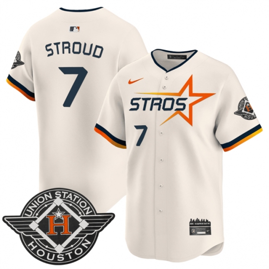 Men's Houston Astros #7 C.J. Stroud Cream 2025 City Connect Limited Stitched Baseball Jersey - Ujersey
