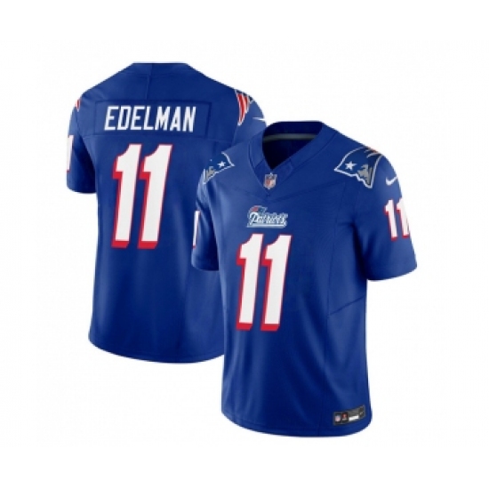 Men's Nike New England Patriots #11 Julian Edelman Blue 2023 F.U.S.E. Vapor Limited Football Stitched Jersey - Ujersey