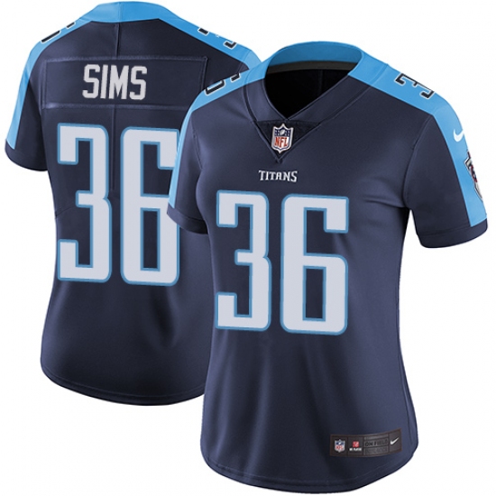 Women's Nike Tennessee Titans #36 LeShaun Sims Navy Blue Alternate Vapor Untouchable Elite Player NFL Jersey - Ujersey