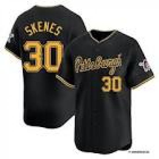 Mens Pittsburgh Pirates #30 Paul Skenes Nike Black Cool Base Jersey - Ujersey