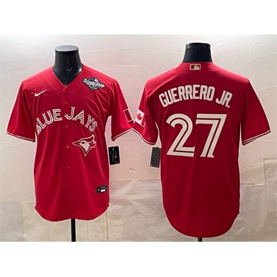 Men's Toronto Blue Jays #27 Vladimir Guerrero Jr. Red 2025 World Series Cool Base Stitched Baseball Jersey - Ujersey