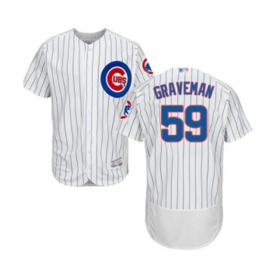 Men's Chicago Cubs #59 Kendall Graveman White Home Flex Base Authentic Collection Baseball Jersey - Ujersey