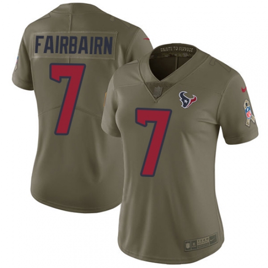 Women's Nike Houston Texans #7 Ka'imi Fairbairn Limited Olive 2017 Salute to Service NFL Jersey - Ujersey