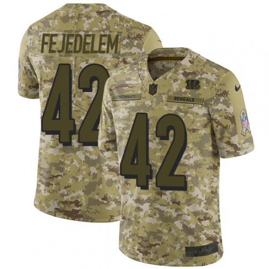 Men's Nike Cincinnati Bengals #42 Clayton Fejedelem Limited Camo 2018 Salute to Service NFL Jersey - Ujersey