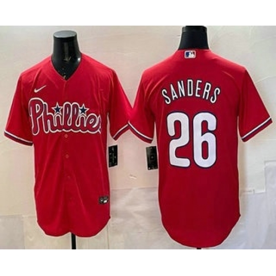 Men's Philadelphia Phillies #26 Ben Sanders Red Cool Base Stitched Jersey - Ujersey