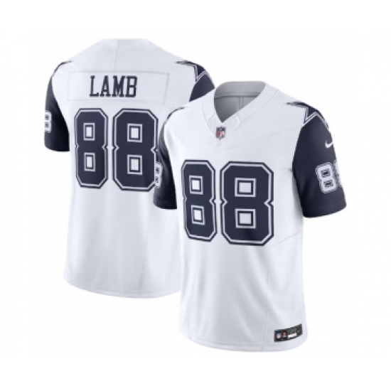 Men's Nike Dallas Cowboys #88 CeeDee Lamb Thanksgiving White 2023 F.U.S.E. Vapor Limited Stitched Football Jersey - Ujersey