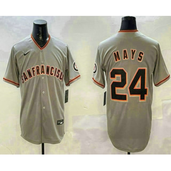 Men's San Francisco Giants #24 Willie Mays Grey Limited Stitched Baseball Jersey