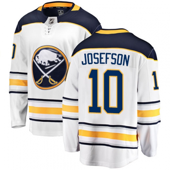 Men's Buffalo Sabres #10 Jacob Josefson Fanatics Branded White Away Breakaway NHL Jersey - Ujersey