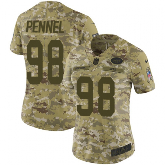 Women's Nike New York Jets #98 Mike Pennel Limited Camo 2018 Salute to Service NFL Jersey - Ujersey