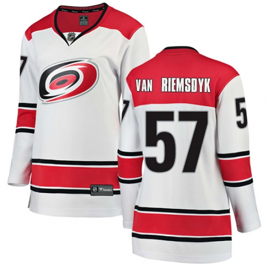 Women's Carolina Hurricanes #57 Trevor Van Riemsdyk Authentic White Away Fanatics Branded Breakaway NHL Jersey