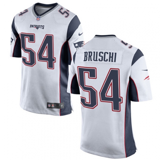 Men's Nike New England Patriots #54 Tedy Bruschi Game White NFL Jersey - Ujersey