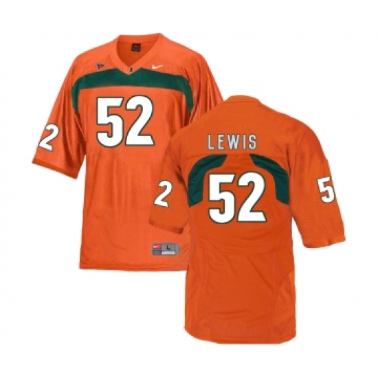Miami Hurricanes 52 Ray Lewis Orange College Football Jersey - Ujersey