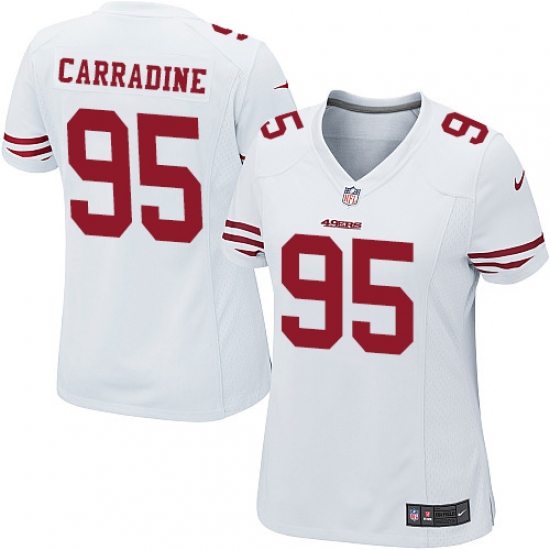 Women's Nike San Francisco 49ers #95 Tank Carradine Game White NFL Jersey - Ujersey