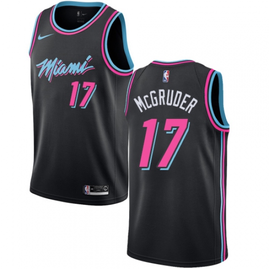 Men's Nike Miami Heat #17 Rodney McGruder Swingman Black NBA Jersey - City Edition - Ujersey